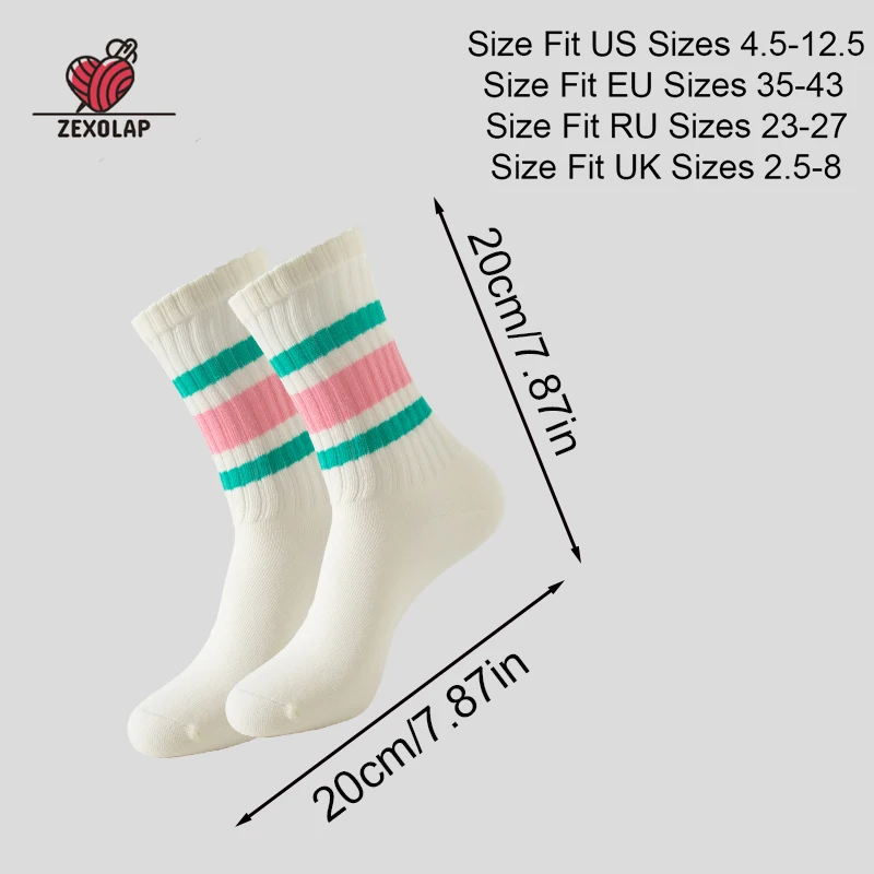 Lässige Damensocken, Damen-Wadensocken, Damen-Slouch-Socken, Damen-Baumwollsocken, Radsocken, Sportsocken – Detail 1