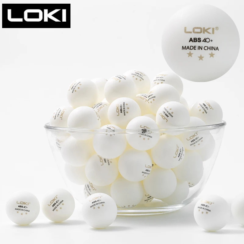 LOKI Table Tennis Balls 3 Stars 40+mm ABS New Material with Seamed Durable Ping Pong Balls for Club Training Ball 10/30/50100pcs