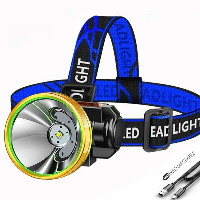 

Strong Light Headlamp Rechargeable LED Lamp Powerful Head Flashlight Waterproof Camping Fishing Headlight Built in 18650 Battery