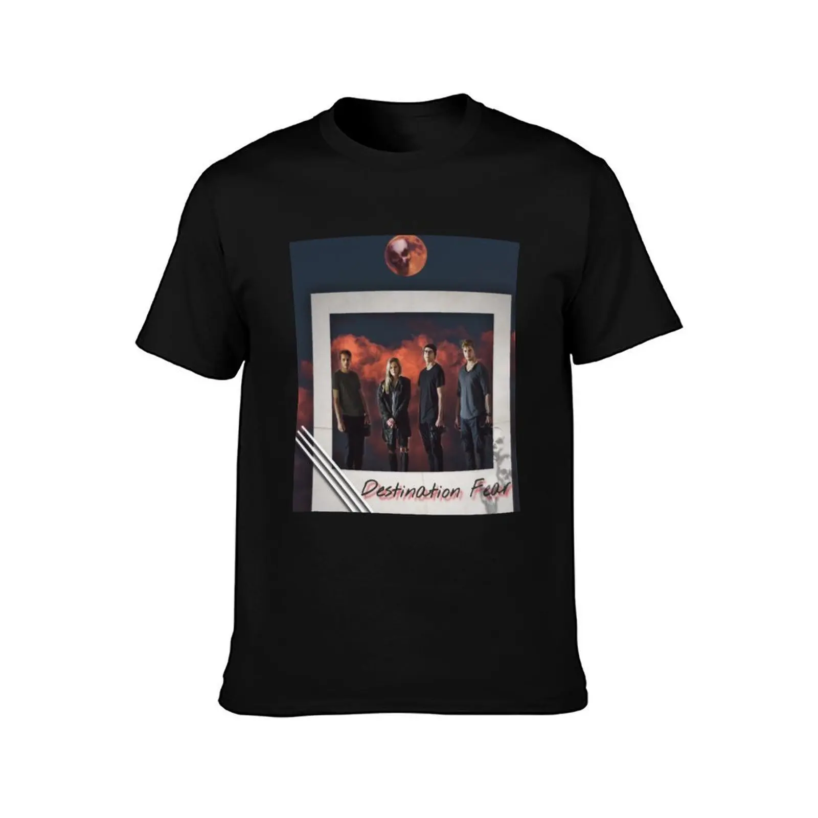 Destination Fear T-Shirt, Summer Casual Cotton Tee, Oversized Streetwear Tops, Vintage Graphic Print, Loose Fit Short Sleeve