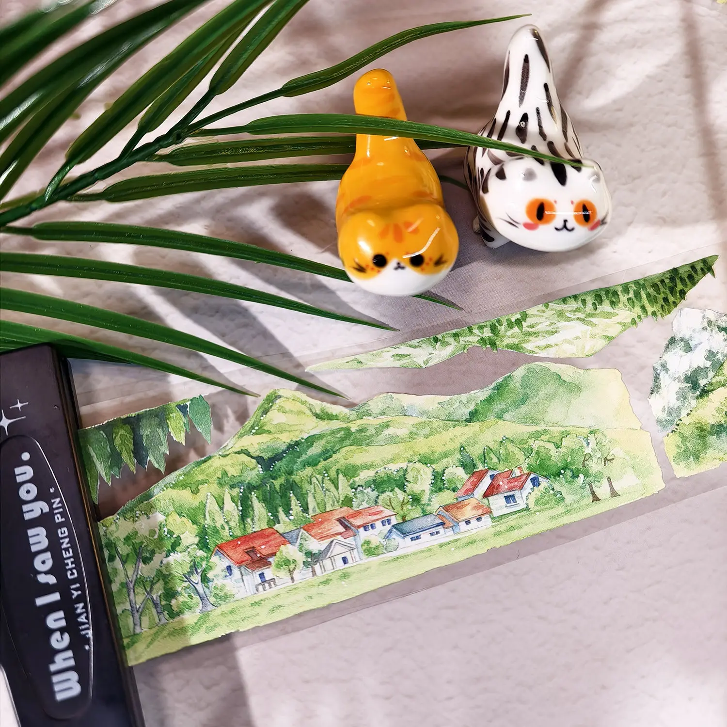 

washi pet tape Landscaping base, woods, four-season town, four-season dense forest, mountain greenery,