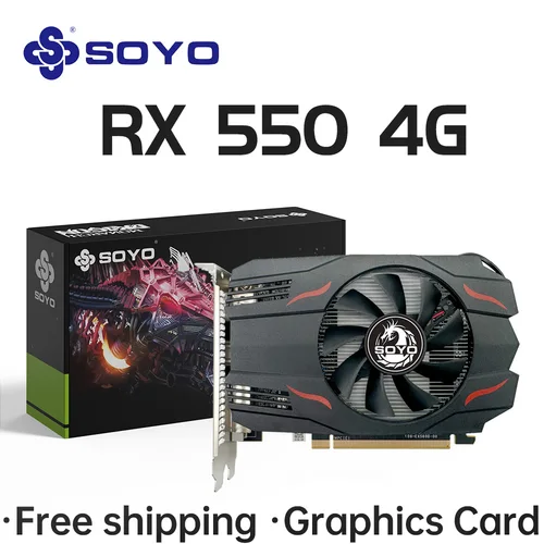 Imagen 2 del producto SOYO AMD Radeon RX550 4GB GPU GDDR5 14nm para juegos de PC de escritorio Video RX560 tarjeta gráfica 128bit RX 550 componentes de computadora