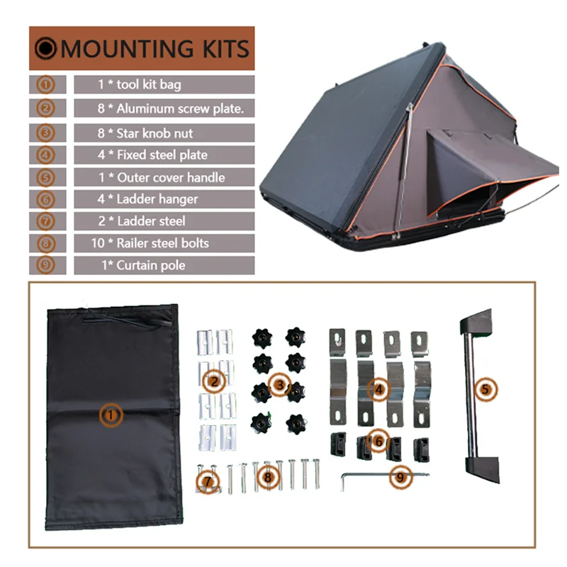 車用ルーフトップテント 防水ルーフトップテント サイドオープ - Roof Top Tent Hard Shell 2 Person のレビューと価格