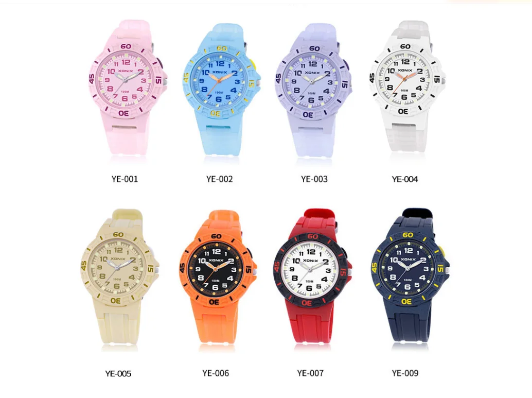 Xonix Boys Girls Sports Quartz Watches Waterproof 100m Led Light Fashion Women Sports Watch