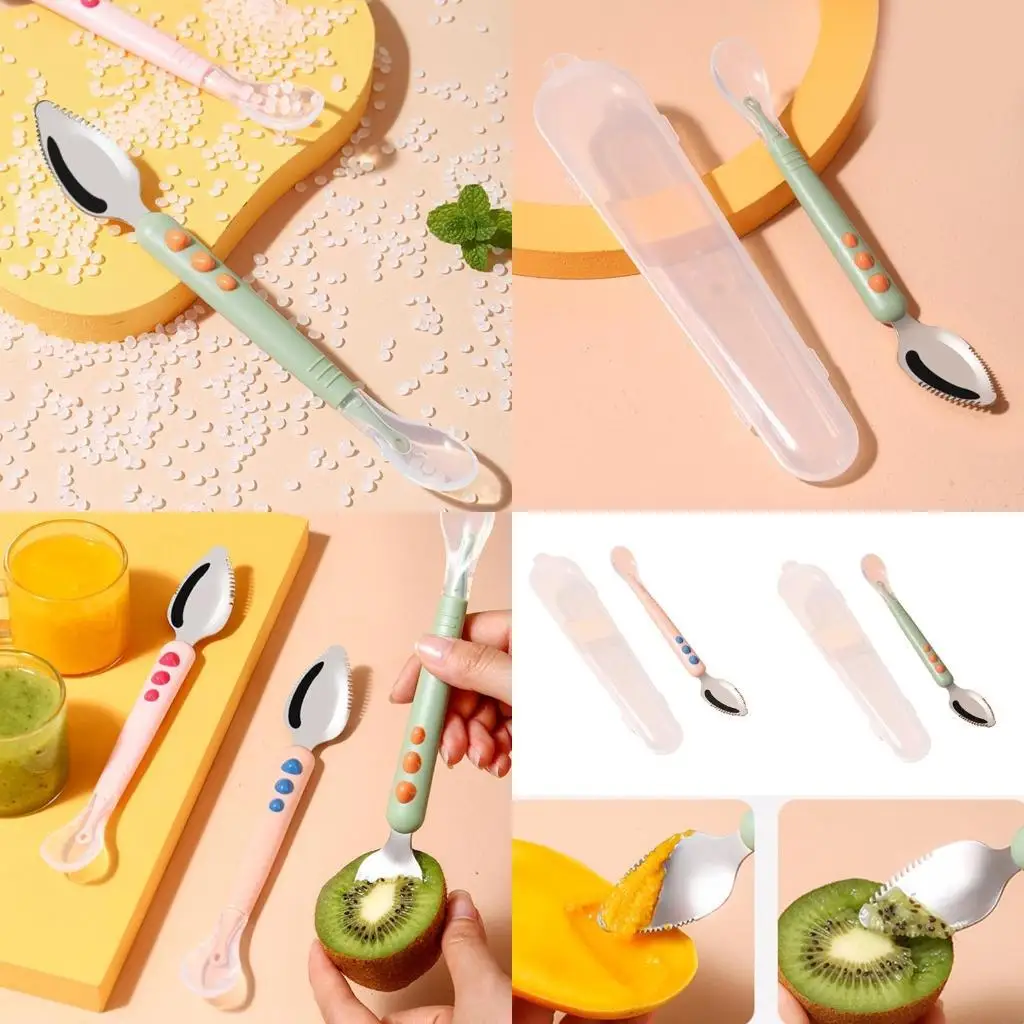 

Пищевая детская ложка для грейпфрута, инструмент для соскабливания фруктов, силиконовые ложки для обучения