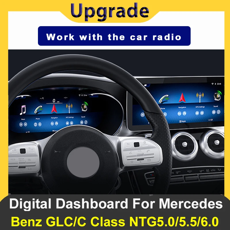 New LCD Car Digital Cluster Instrument CockPit Android 15 Screen For Benz GLC/C Class W205 X205 2015-2018 Speedmeter Dashboard