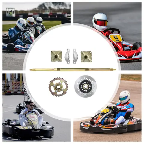 815 mm 32 tums gokart bakaxel komplett monteringssats, kedjehjul, nav + bromsskiva för gör-det-själv mini fyrhjuling, ATV, gokart, buggy 10 best sales Go Cart-kit - №8