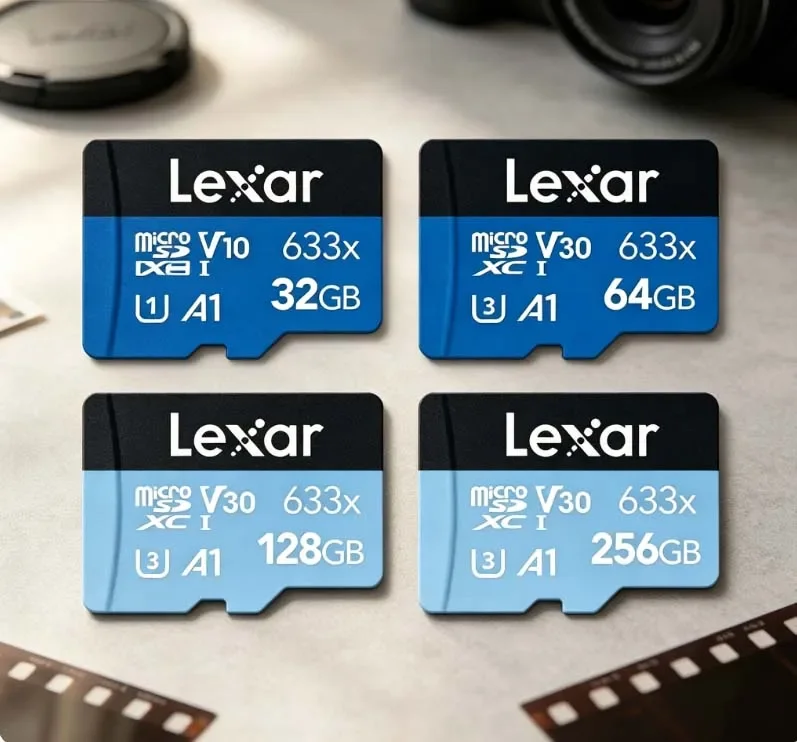 Lexar 633X Memory Card 128GB Micro SD Card Class 10 SDHC/SDXC UHS-I Blue TF Cards 64GB 32GB Flash Cards for Dashcam Camcorder