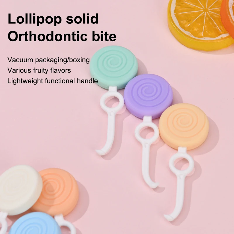 2PCS Lollipop Shaped Silicone Teeth Stick Bite Dental Aligner Chewies Bite Chewies Prevent Face Distortion