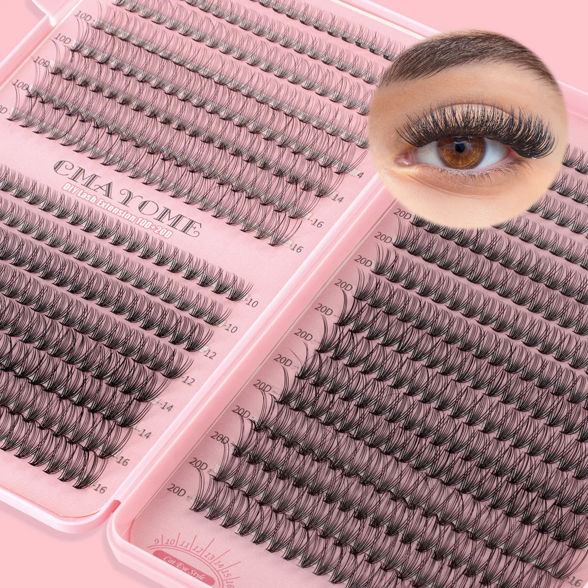 30D40D eyelashes dense natural slender single cluster of hair 640 clusters segmented D curve single cluster false eyelashes