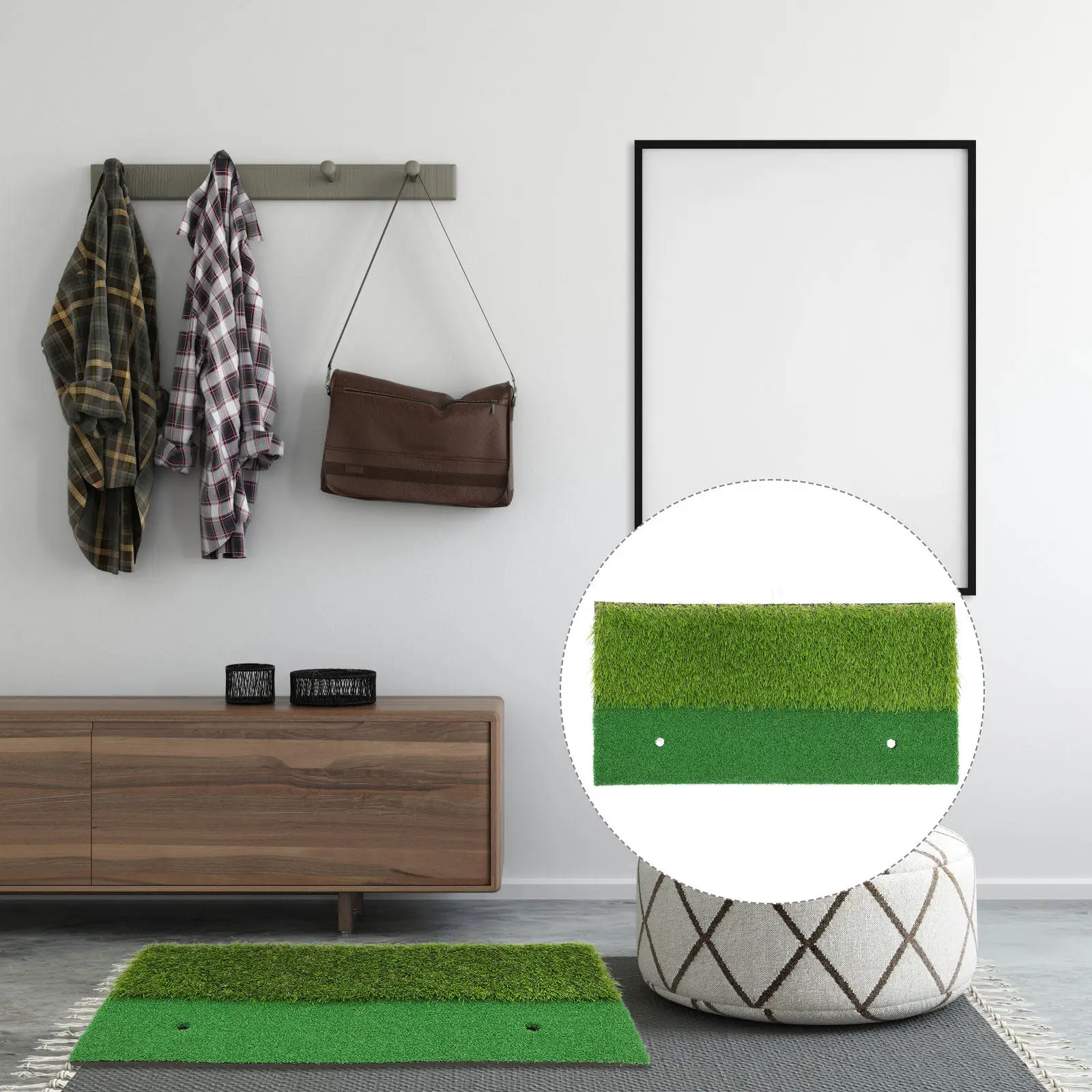 

Golf Practice Mat Portable Driving Pad Hitting Mat Training Aid Outdoor Indoor Green 30x60cm Long Short Grass for All Levels