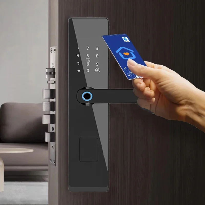 Sistema de Seguridad Ttlock, Cerradura Inteligente de entrada sin llave, con huella dactilar, para puerta Delantera