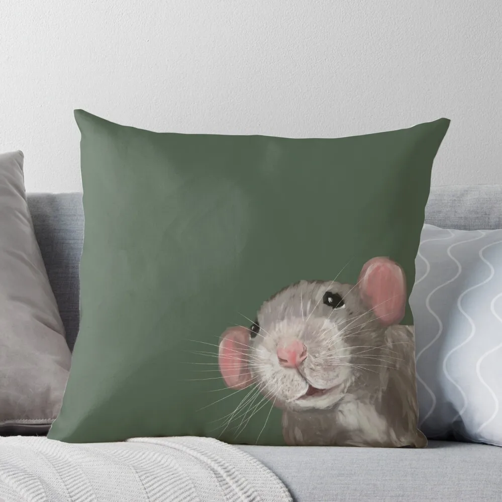 

The Peeking Rat (Green) Throw Pillow christmas ornaments 2024 Sofa Cushions Cover Pillowcases Luxury Cushion Cover