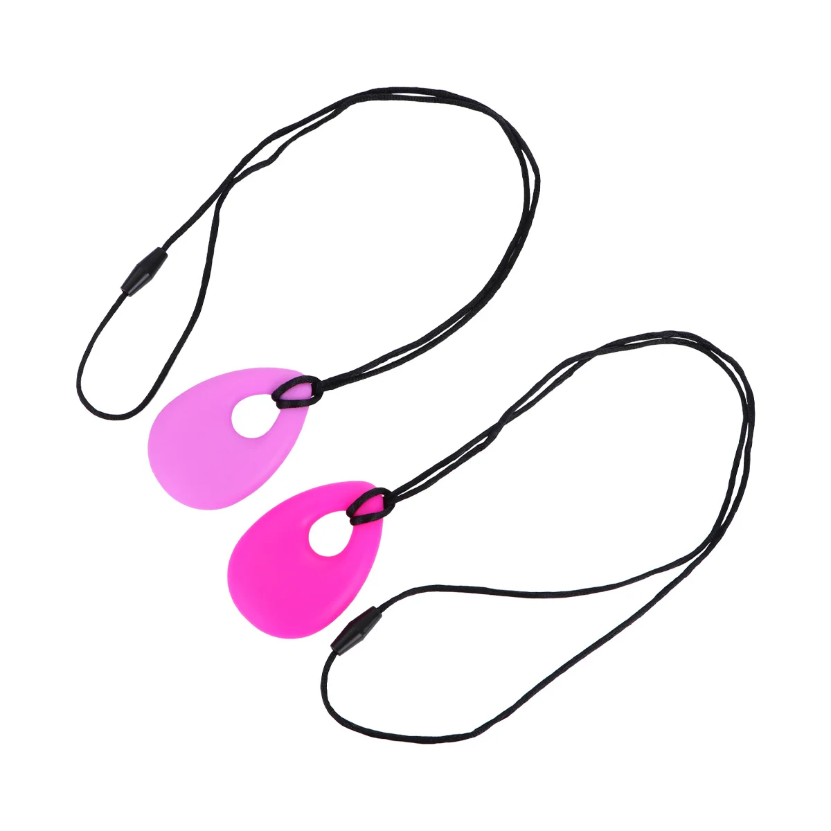 

2Pcs Infant Teether Necklace Soft Textured Gums Massager Rosy Purple Baby Shower Gift for Newborns Teething Necklace