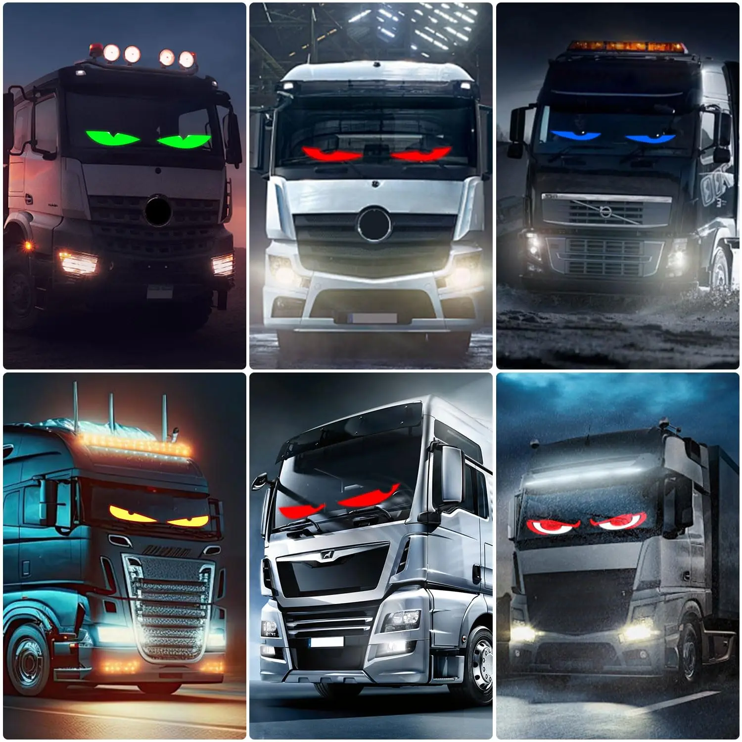 2PCS Dynamic Big Devil Eyes Light for Cars Programmable Flexible Window Screen LED Display for Car Animated Car Eye Matrix Pan