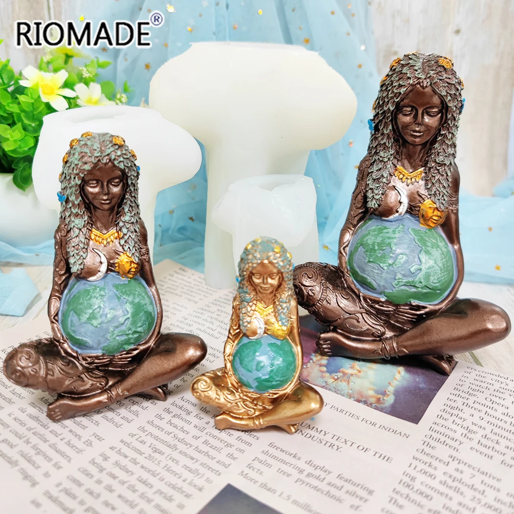 Mother Earth Silicone Mold 3D Gaia Goddess Model DIY Handmade Candle Wax Gypsum Epoxy Resin Aromatherapy Clays Making Mould