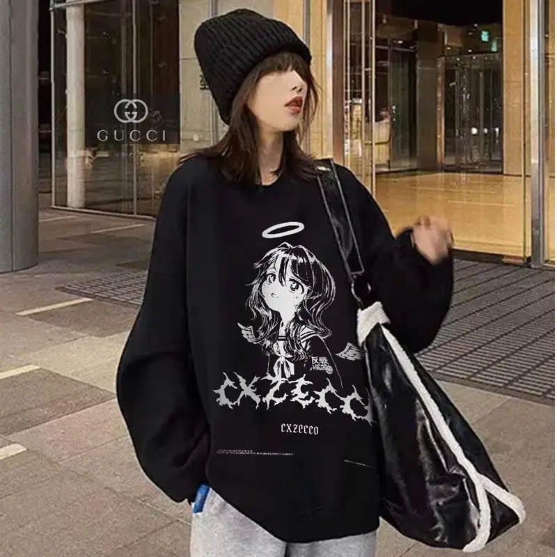 Japan Hoodie Hip Hop Anime Print Hooded Pullovers Tops Loose Long Sleeves Harajuku Man Women Clothes