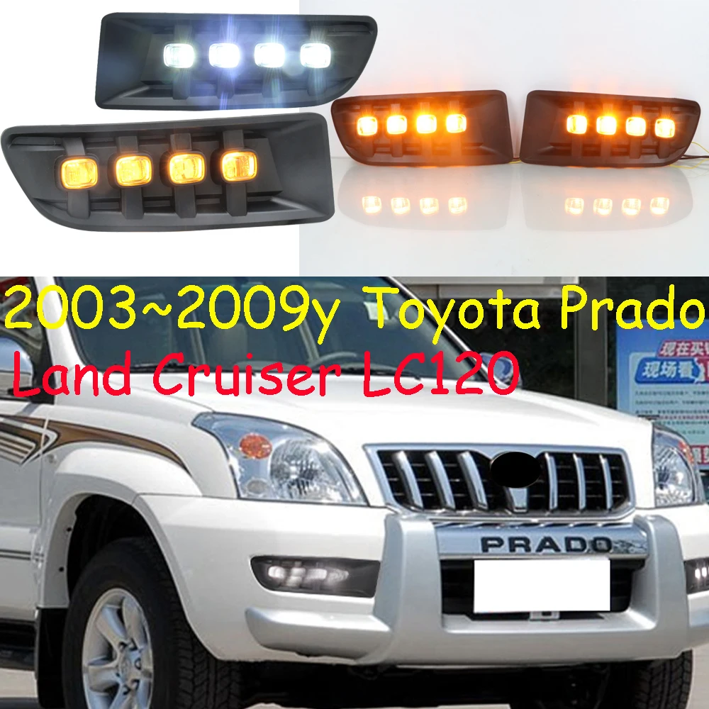 

car accessories bumper headlight for Toyota Land Cruiser Prado daytime light 2003~2009y LED for Toyota headlamp Fog light