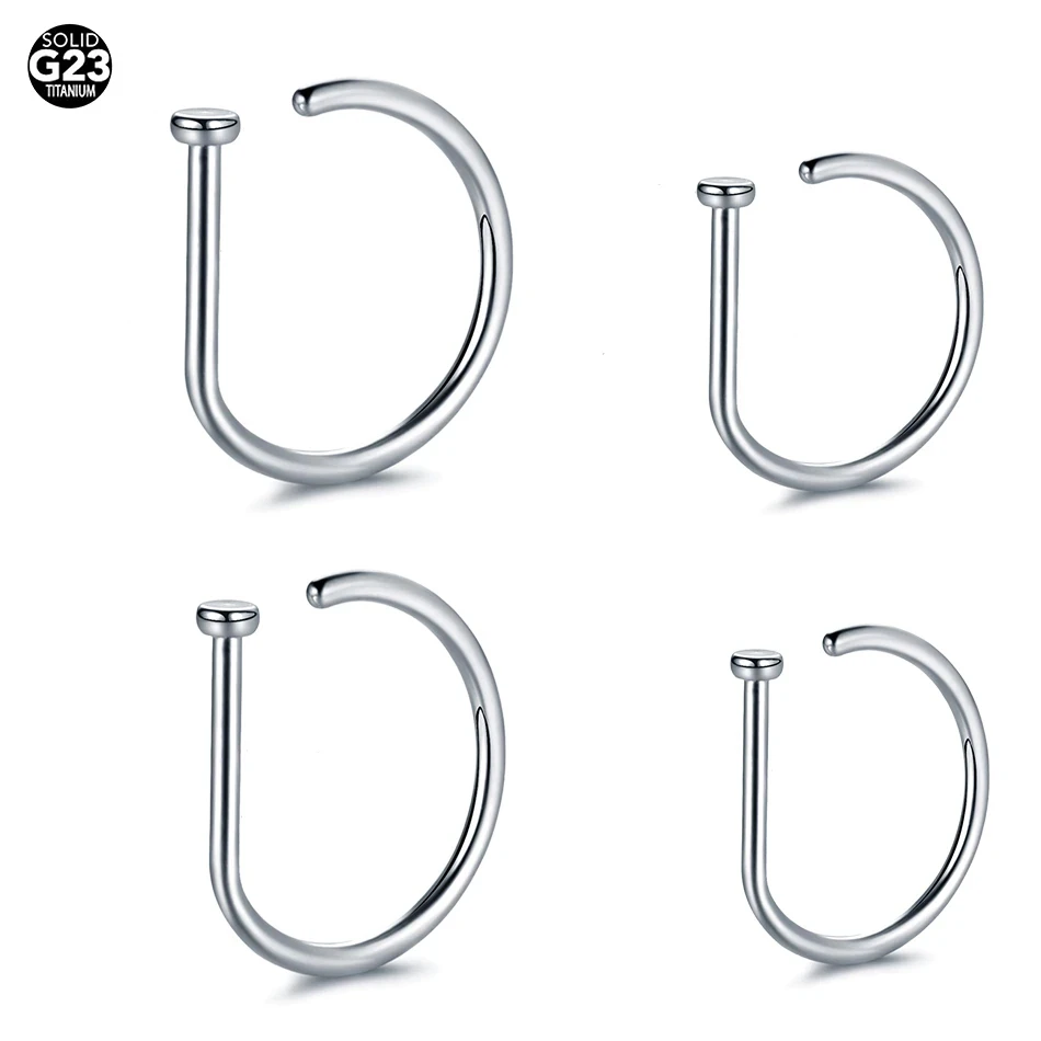 Bilancieri curvi Piercing al naso finto 18G a forma di D Tragus Helix Stud orecchino a cerchio setto anello in acciaio inossidabile gioielli per il