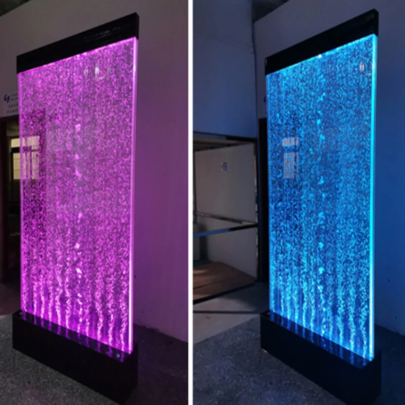 Water Curtain Acrylic Wall Screen Color Landscape Lamp Decoration Living Room Bubble Wall Partition Wine Cabinet