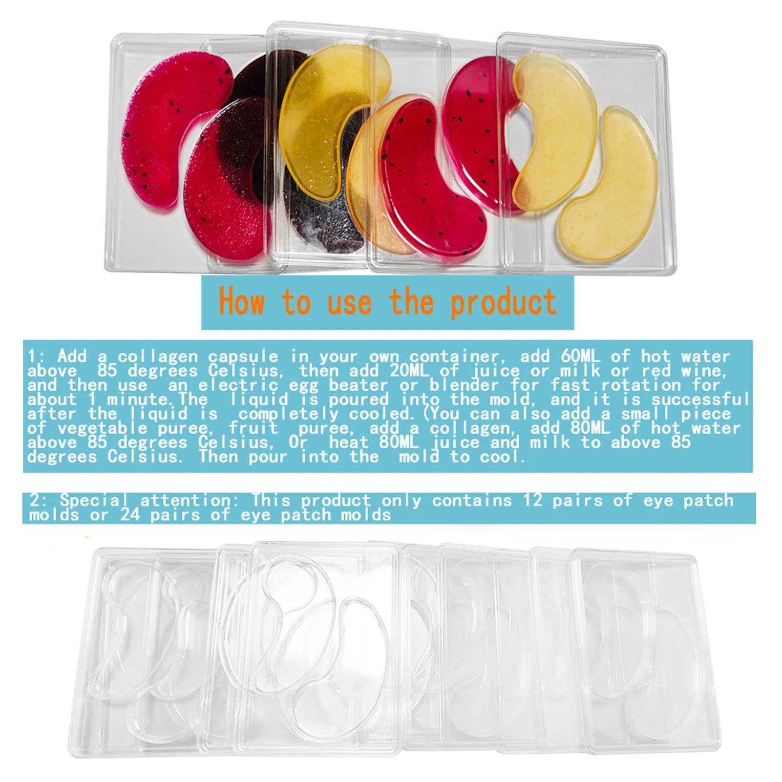 DIY Under Eye Patches Molds Safe Healthy Natural Reusable Transparent Eye Mask Patch Tray Plate Eye Mask Mold image 4