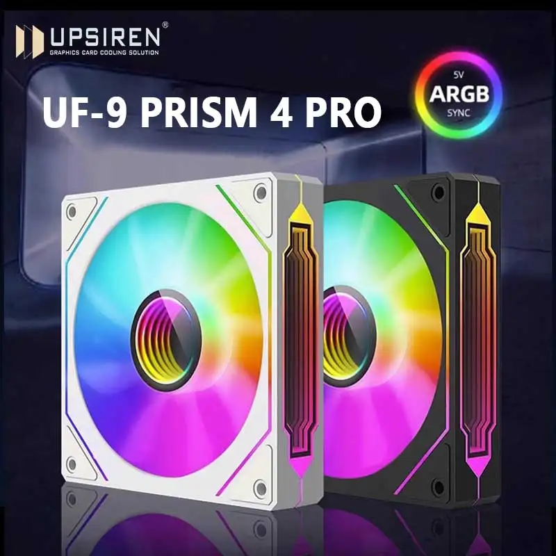 UPSIREN UF-9 PRISM 4 PRO Computer Chassis Fan 92mm ARGB 4 Pin PWM Quiet Cooling Fan 12V Large Air Volume 40CFM/800-2500RPM