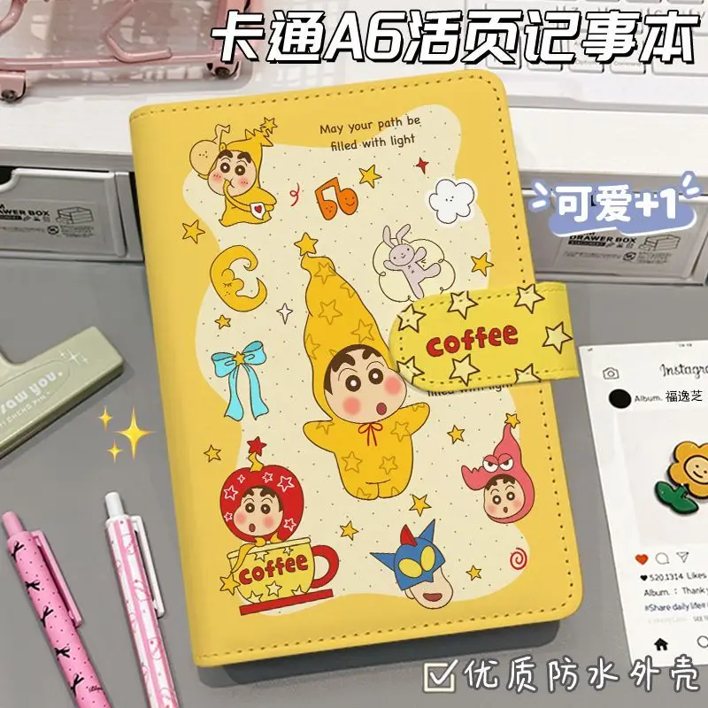 Crayon Shin Chan A5 A6 Loose Leaf Notebook Journal Thickened Writing Planner Portable Hand Account Book Stationery for Student