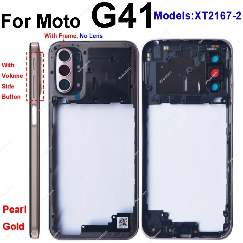 Middle Housing For Motorola MOTO G31 G41 G71 XT2167-2 Middle Holder Cover Bezel with Camera Frame Volume Button Parts