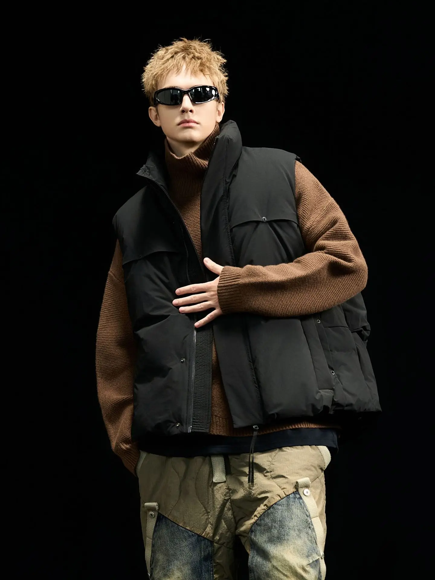 

Brave Flng Thiened down Vest Warm Casual Versatile Couple's Vest White Du down Filling Outerwear Polyester Fiber