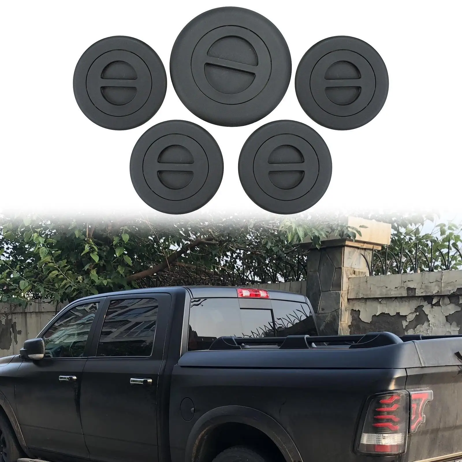 Bed Plug Cover Kit Trailer Tow Cover for Truck 68225506AA Spare Part Replaces Easily Install Hitch Cover for Pickup 3500