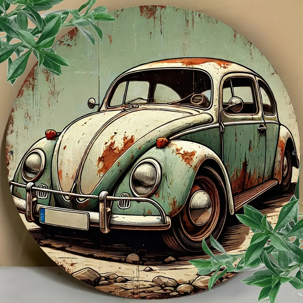 لافتة معدنية ثنائية الأبعاد - ديكور حائط ريترو للمنزل، البار |   هدية كلاسيكية لعشاق السيارات، عيد الشكر، الهالوين، ديكور فني جداري معدني