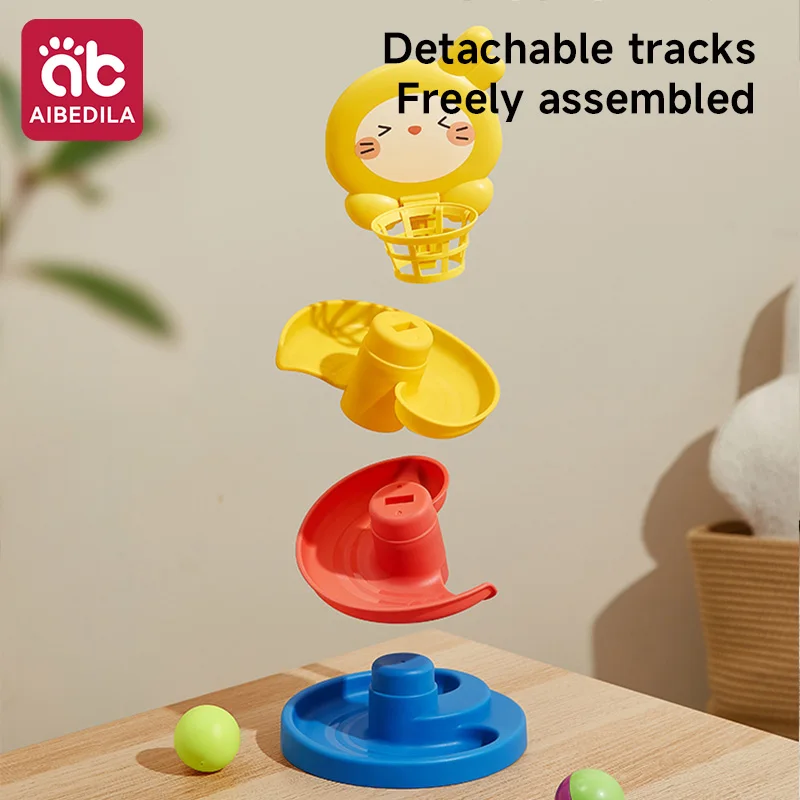 AIBEDILA bébé balle goutte jouet ensemble Montessori empilable piste jouet pour 0-24 mois éducatif apprentissage jouet pour nourrissons tout-petits