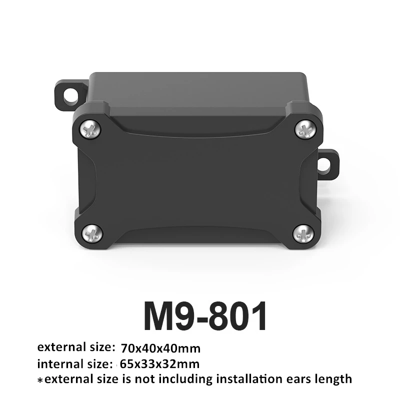 Zwarte IP68 waterdichte kunststof buiten junction box, vlamvertragend, verzegelde behuizing voor regenbestendige toepassingen
