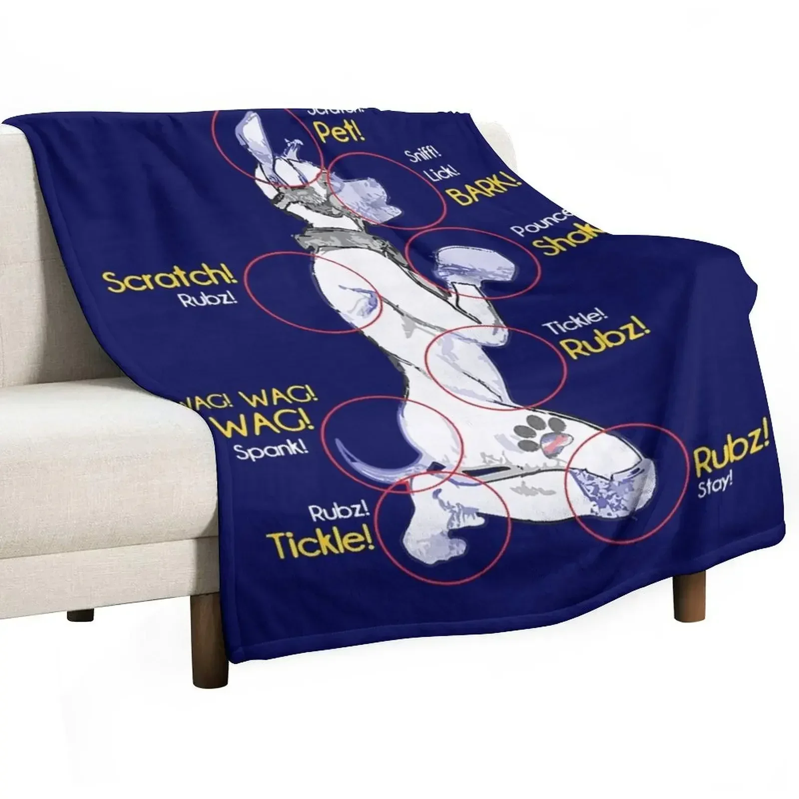 

Human Puppy Play T-Shirt - Puppy Diagram Puppy Pride Throw Blanket Giant Sofa Blankets For Bed Blankets