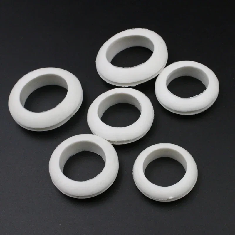 1000pcs Rubber Grommets Gasket 3mm/4mm/5mm/6mm/8mm/10mm Double Sided Coil Wire Protective  Seal Ring Cable  O-ring white