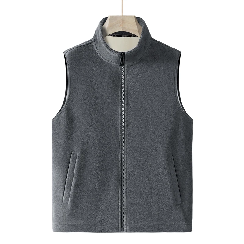 

Brand Winter Jacket Men Fleece Soft Vest Lamb Cashmere Warm Sleeveless Coat Men Zipper Sleeveless Coat Casual Winter Waistcoat
