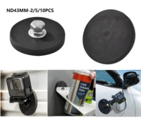 2/5/10pcs ND43 mm Rubber Coated Magnets with M4 Female Thread, Magnet Base Anti-Slip Heavy Duty Mounting Magnet for Outdoor Sign