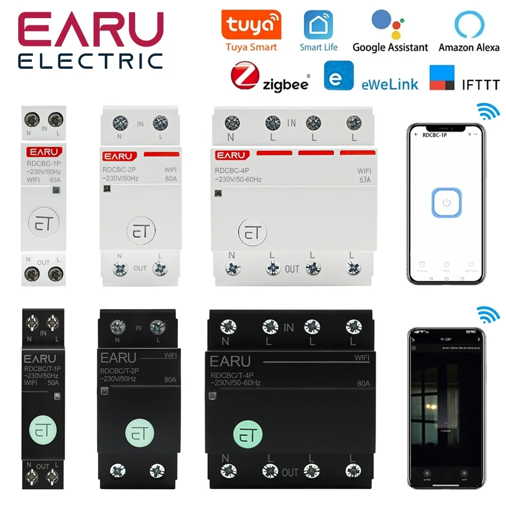 WIFI Circuit Breaker Smart Time Timer Breaker Relay Switch Voice Remote Control by Tuya eWeLink APP Smart House Alexa Google Hom