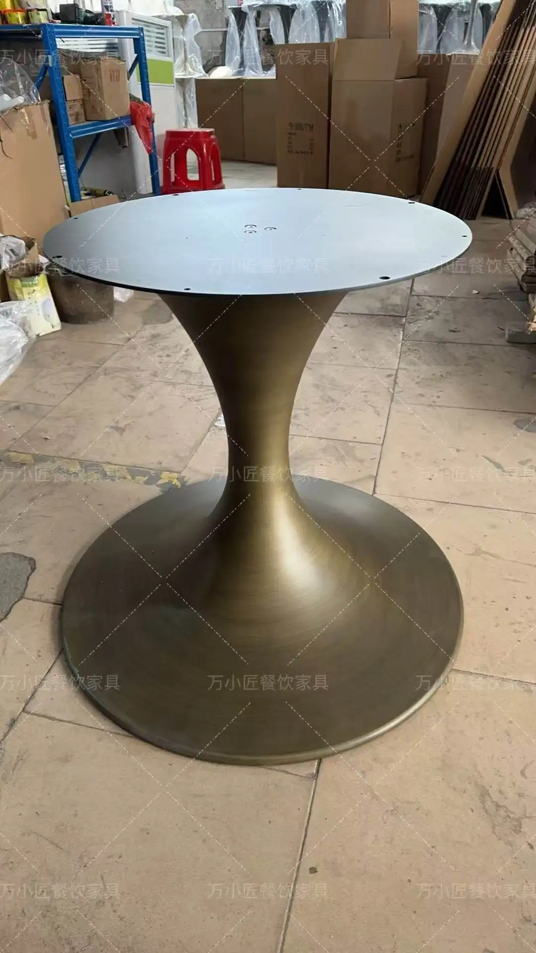 Stainless Steel Negotiation Table Legs Small Waist Table Feet Round Table Light Luxury Horn Base Rock Slab Tulip Edge Few Bracke