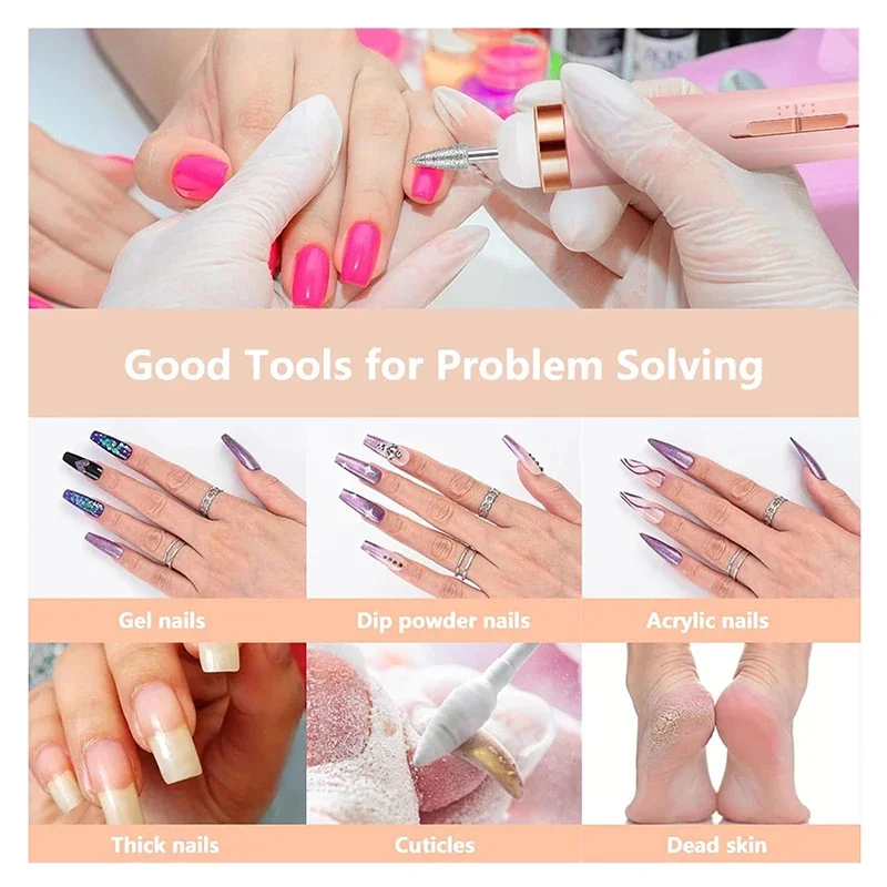 Manicure Professional Set, Electric 5-in-1 Nail Kit, Lighted Nail Drill Device