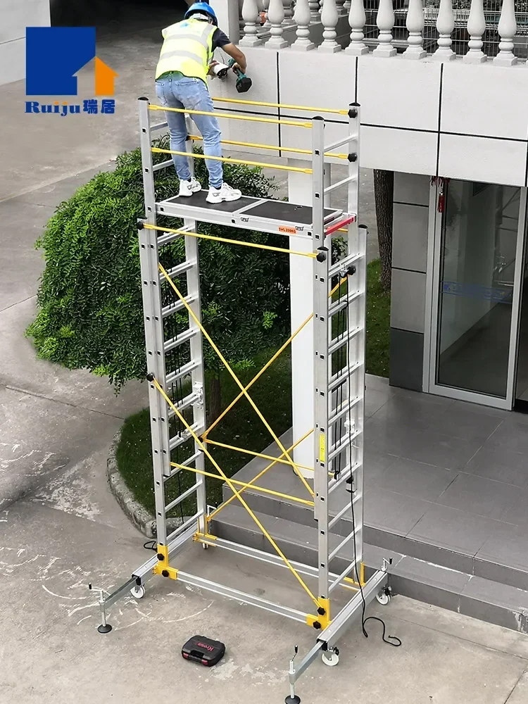 Aluminum alloy scaffolding movable telescopic scaffold factory direct folding engineering ladder platform.