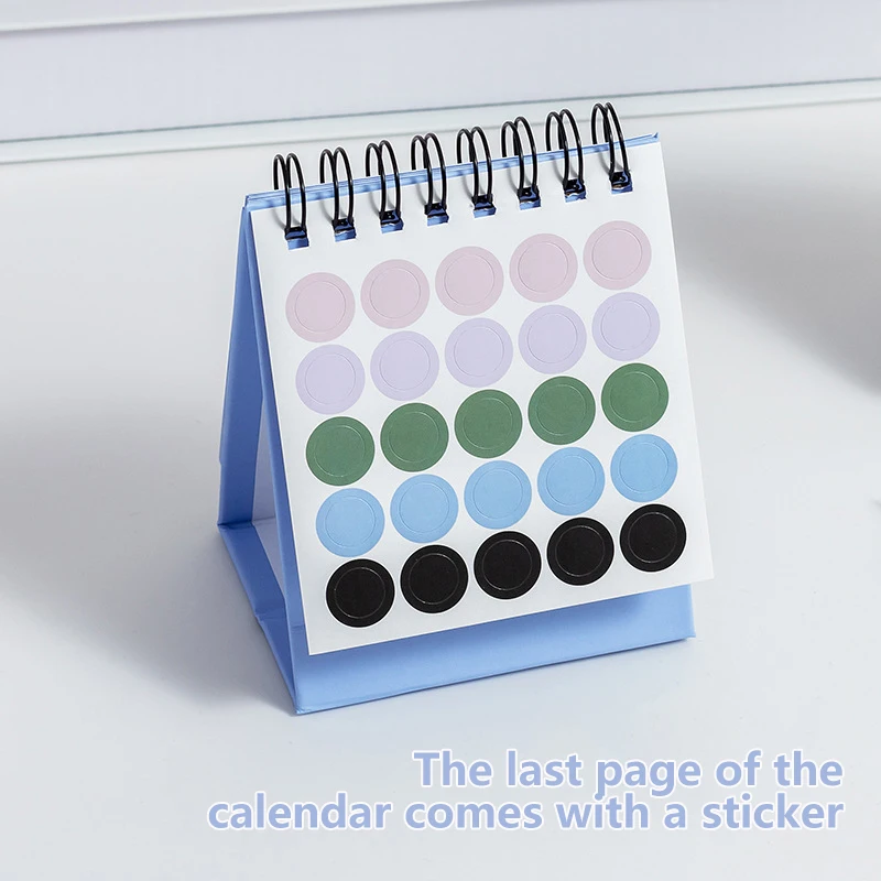 Mini Calendario de escritorio de Color Morandi para estudiantes, Plan Simple, calendario de mesa pequeño, lindo planificador diario, suministros de oficina, 2025