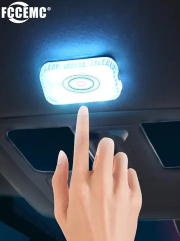 LED Touch Light Mini Wireless Car Interior Lighting Auto Roof Ceiling Reading Lamp for Door Foot Trunk Storage Box USB Charging