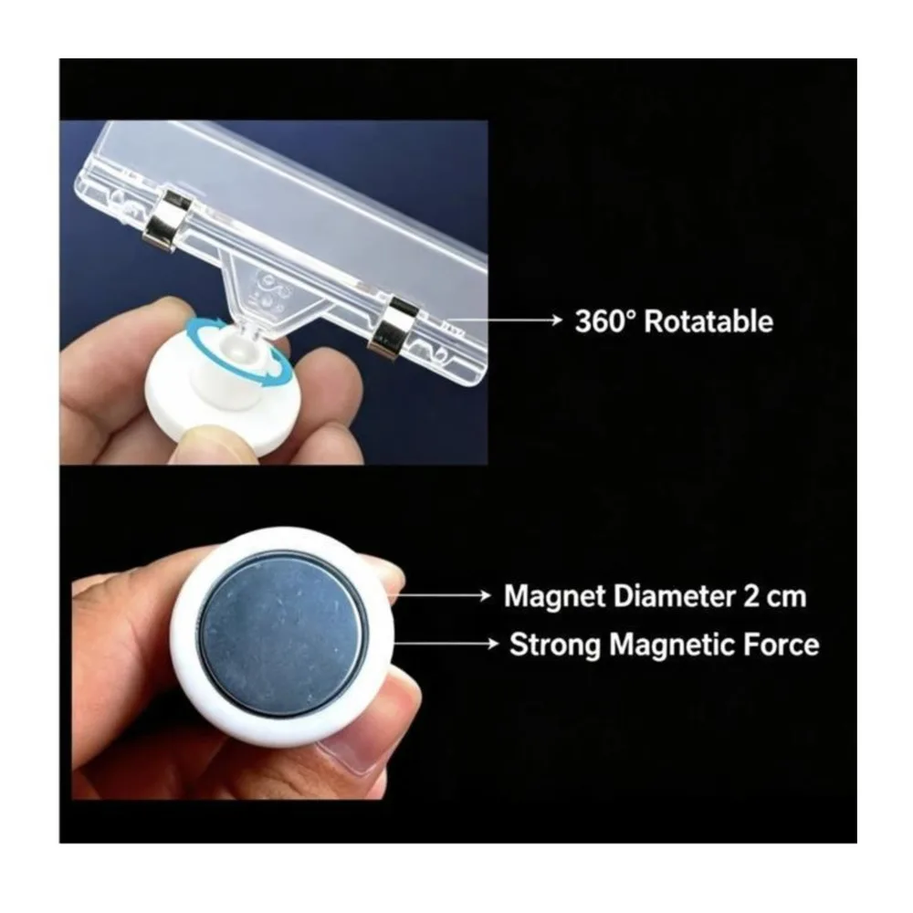 10pcs Magnetic POP Clip Strong Magnetic Base Shelf Label Clip Supermarket Price Tag Advertising Display Holder