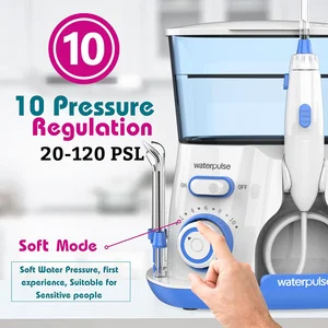 Waterpulse Electric Water Flosser Oral Indrigator 800ml 대용량 치과 용수 위생 치아 5 배 팁을 가진 치아 청소 10 최고의 판매수 픽 치아 클리너 -17