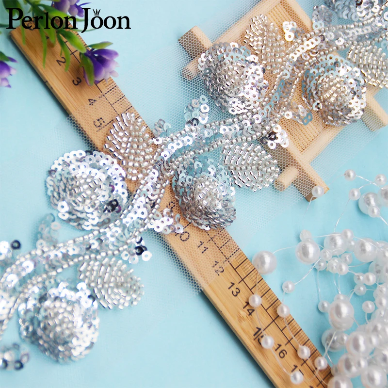 5 ياردة اثنين نمط عرض الزجاج مطرز الترتر تقليد اليدوية شبكة شريطة من الدانتيل تقليم حزام ملابس DIY بها بنفسك اكسسوارات الديكور HB092