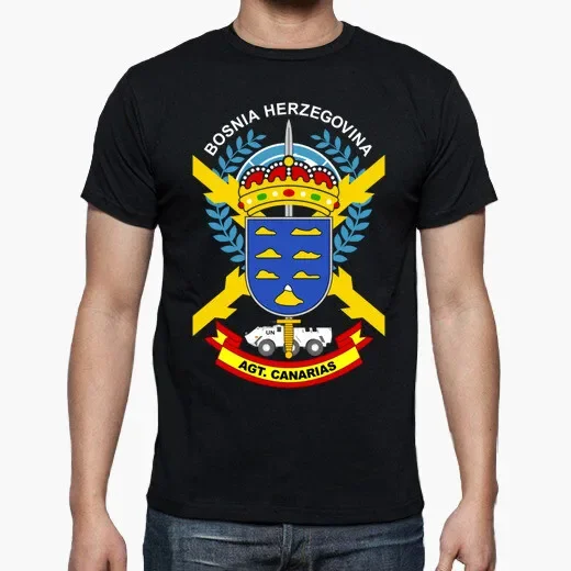 Bosnia Herzegovina. Agt. Canarias UN Spanish Army T-Shirt 100% Cotton O-Neck Summer Short Sleeve Casual Mens T-shirt Size S-3XL