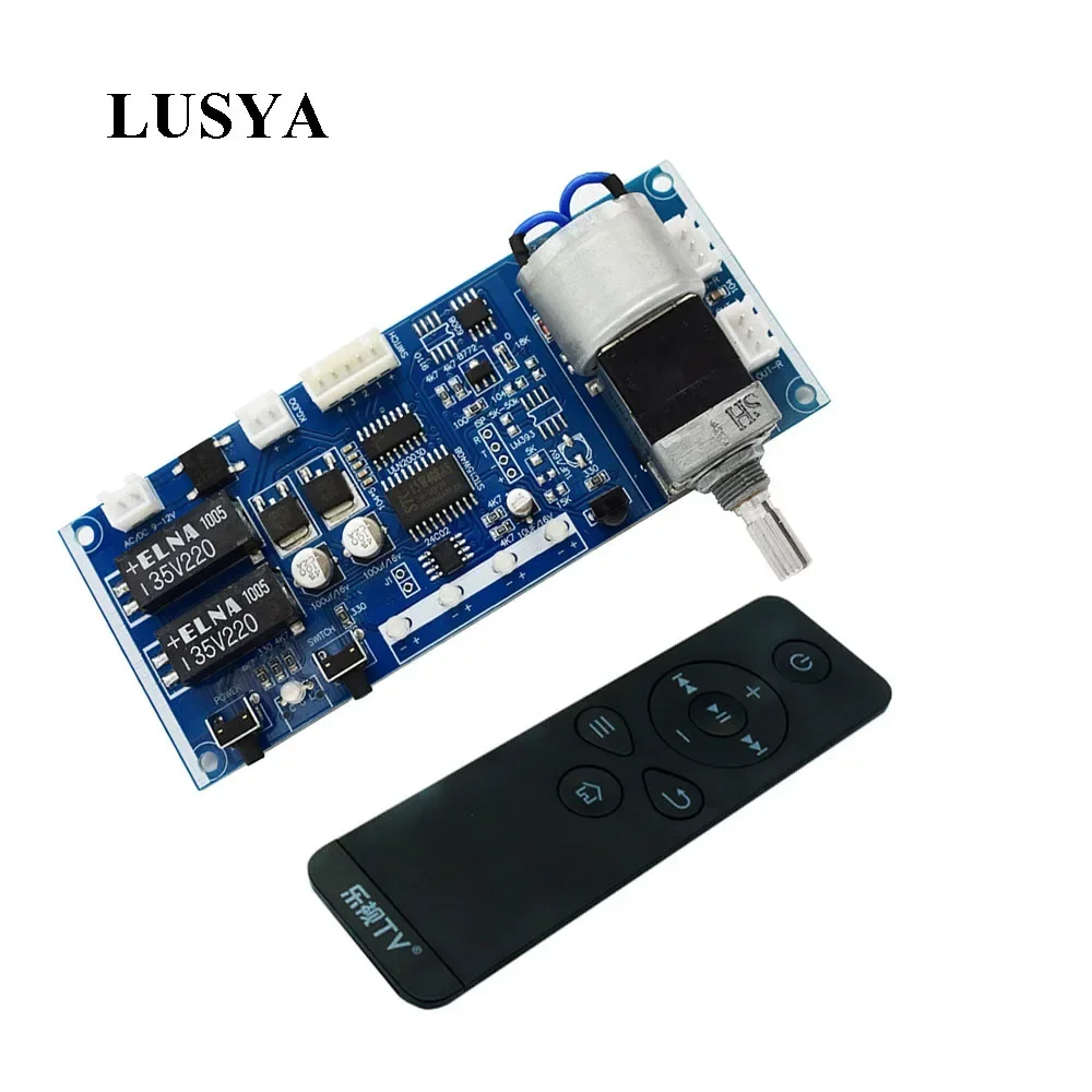 Lusya Remote Preamp Volume Control Board 4-way Audio Input Signal Selector Switching Board T1188