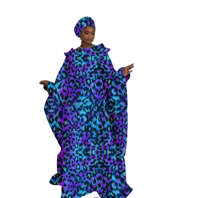 

New Plus Size African Classic Elegant Print Traditional Wear, Style for Adult Ceremony & Party