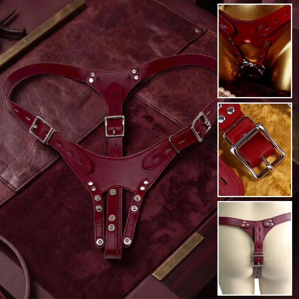 PU Leather Chastity Belt Sex Toy Accessory for Metal Chastity Cage Secure Support Strap Male Chastity Lock Belt Bdsm Men Sex Toy - view 2